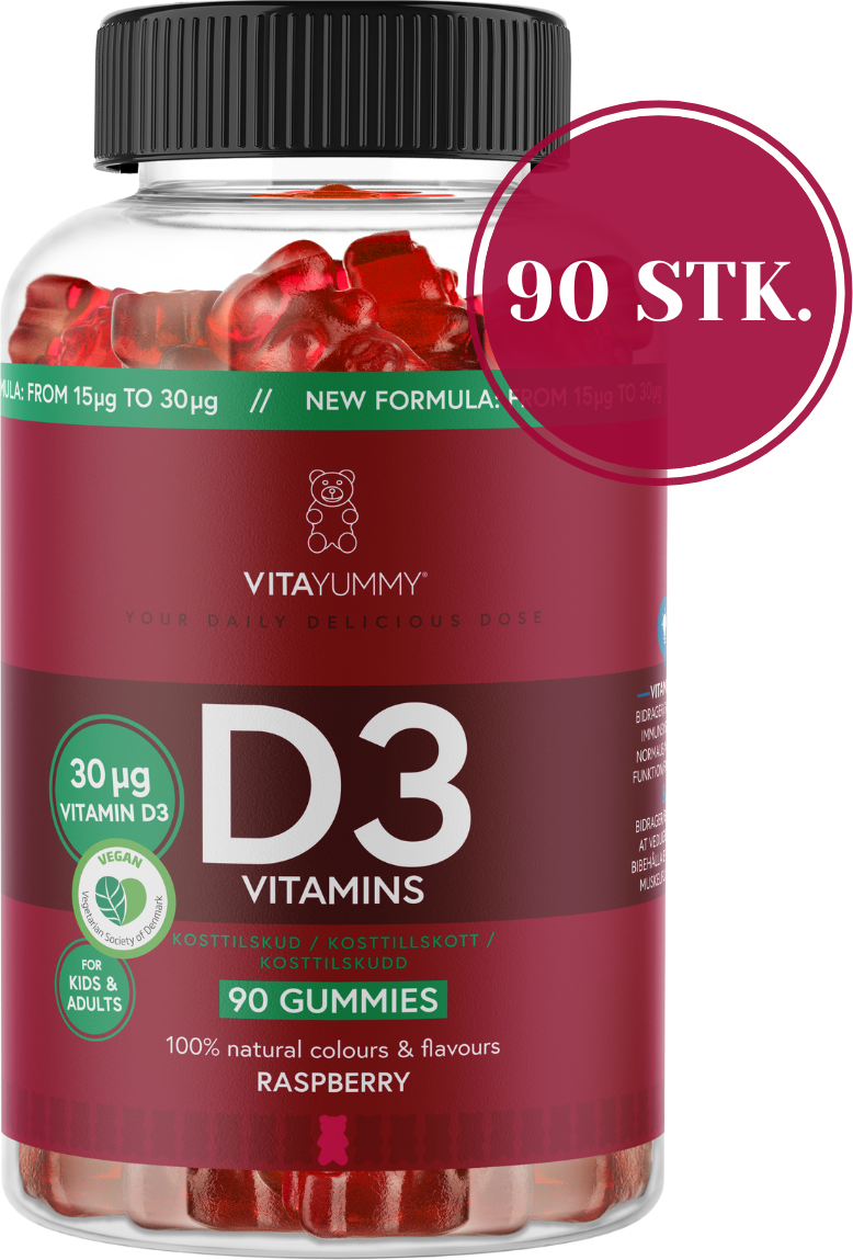 VitaYummy D3, Raspberry Kosttilskud 90 stk