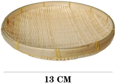 Inspire Picks Handmade Woven Bamboo Bread Basket Tray For Kitchen & Table Serving 13cm
