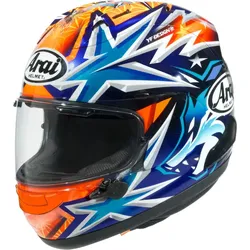 Arai RX-7V Evo Okamoto Compass, Integralhelm - Orange/Blau/Weiß - S