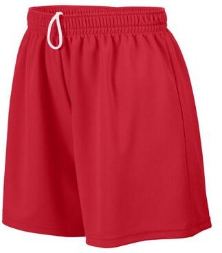 Augusta Sportswear 961 Girls Wicking Mesh Short in Red size Large   Polyester