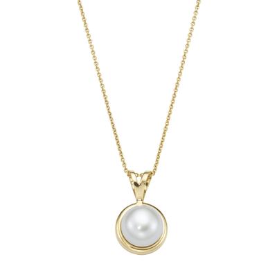 Kette mit Anhänger LUIGI MERANO "mit einer Süßwasser Zuchtperle, Gold 375", gold, Halsketten, Damen, 45cm