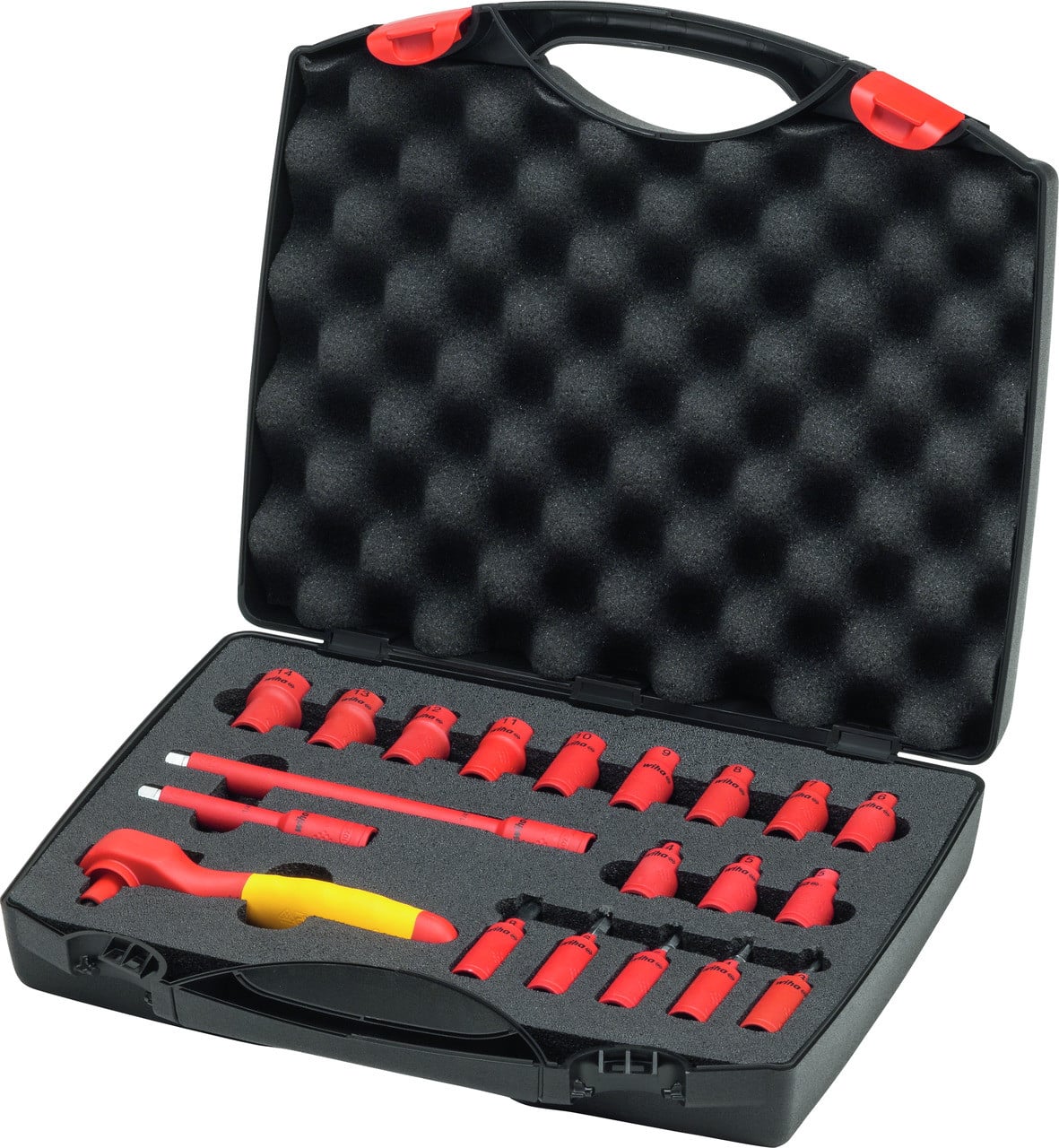 Wiha geïsoleerde ratelset 1/4 inch, 21-delig