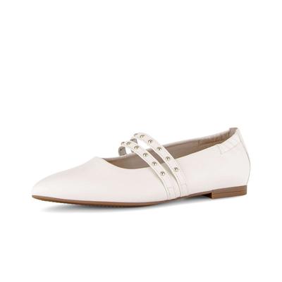 Ballerina GABOR "Eleganter Ballerina", Damen, Gr. 37, creme, Schuhe Ballerina