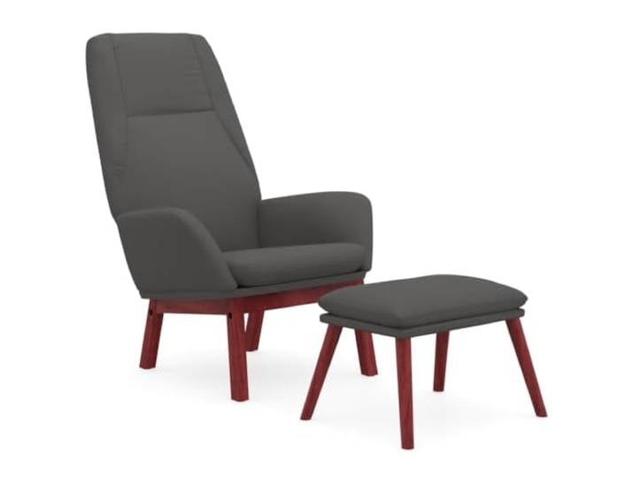Tmriohed Relaxsessel mit Fußhocker 2-Set Dunkelgrau Polstersessel Bequemer Fernsehsessel mit Hocker und Massivholzbeinen für Wohnzimmer und Schlafzimmer. Ergonomisch gepolstert.
