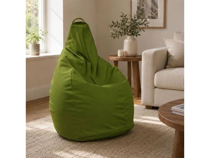Talamo Italia - Pouf Abdog, Mehrzwecksessel, Sitzsack, Hockerhocker, Made in Italy, 90x90 h120 cm, Grün