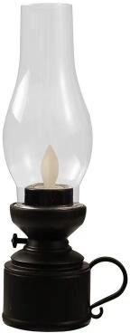 Uplifted Finds Vintage LED Lantern Retro Design Battery Operated Decorative Hanging Oil Lamp For Home Decor black