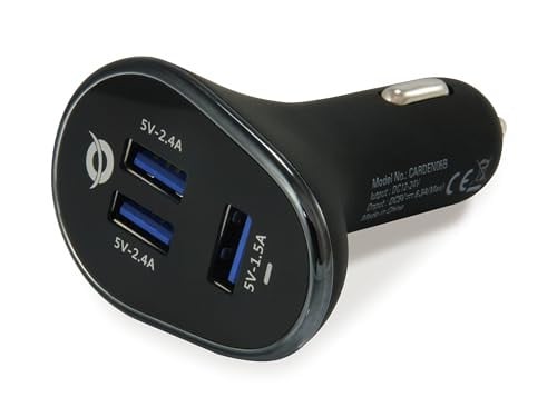 Conceptronic CARDEN 3-poorts 31.5W USB autolader