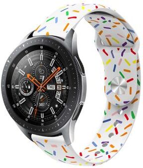 Everyday Crate Samsung Galaxy Watch 6 Classic Silicone Watch Band Rainbow Dots Sport Replacement Strap white
