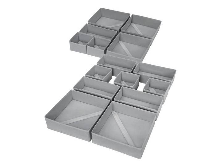 LuxusKollektion Schubladeneinsatz Schubladen Organizer Aufbewahrungsbox Stoff Unterwäsche 15 Stück Beige (15 St)
