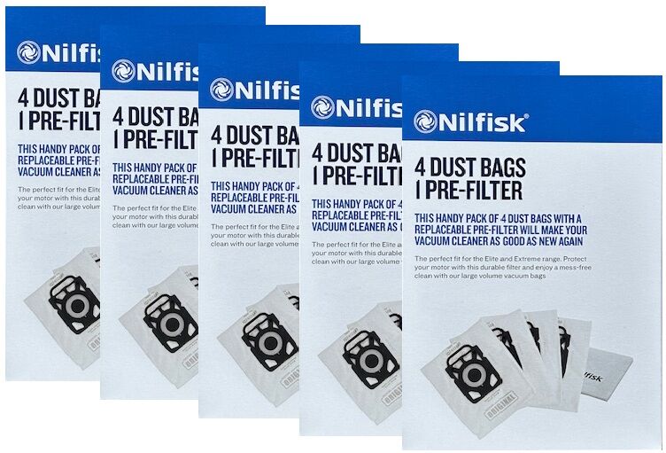 5 PAKKER NILFISK King, Extreme støvsugerposer - Original produkt