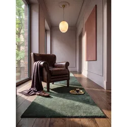 Läufer Hochflor Waldgrün 60x110 cm - ALDAN   Kadima Design