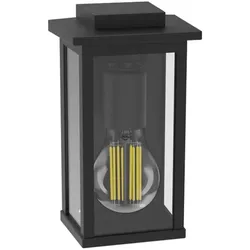 Philips Wandleuchte Mirth in Schwarz mit E27 Fassung in klassischer Laternen Form