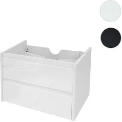Waschbeckenunterschrank HWC-B19, Waschtischunterschrank Waschtisch Badezimmer, hochglanz Soft-Close 50x60cm ~ weiß