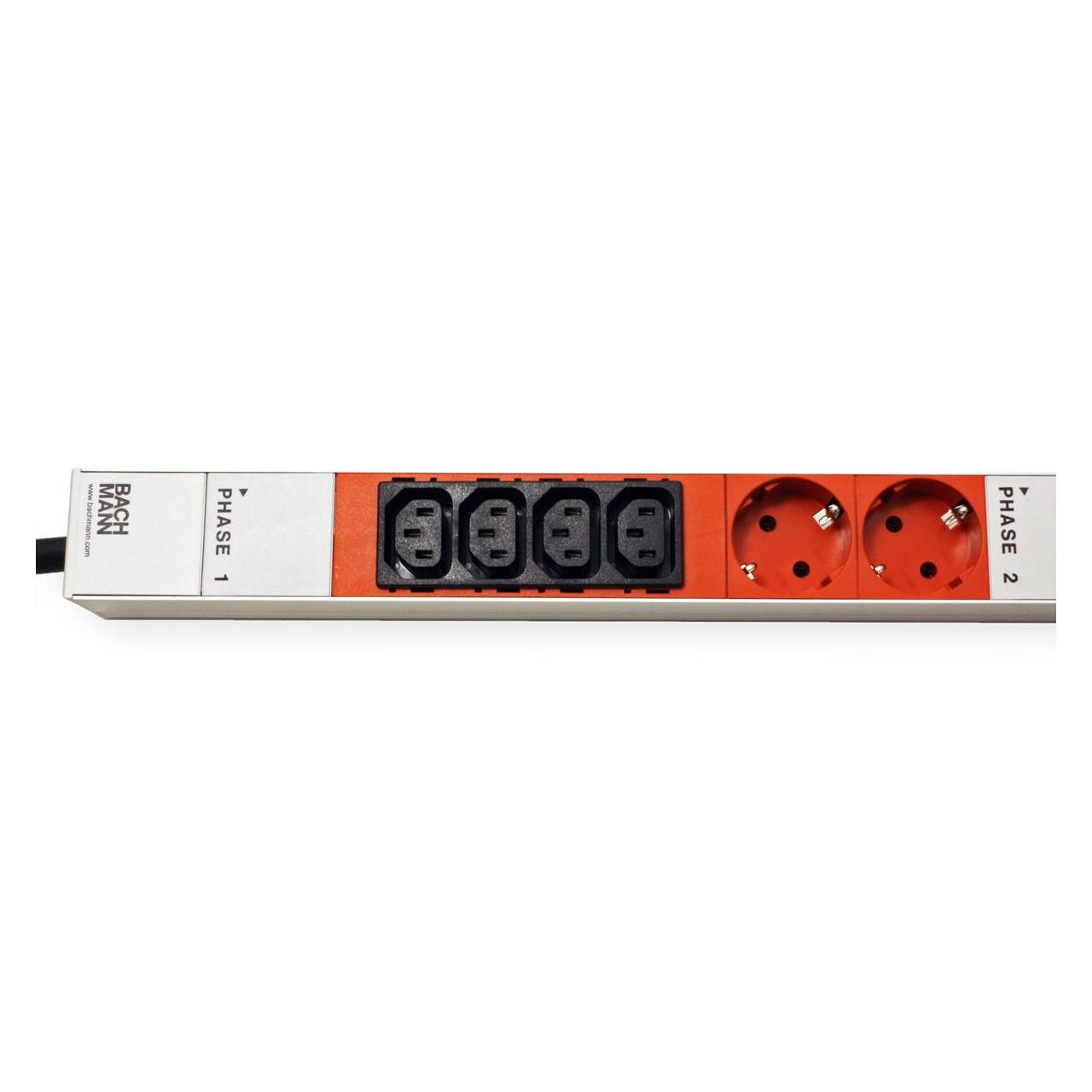 Bachmann IT PDU ALU 0HE 12x C13 6x Schutzkontakt 3x 16A CEE rot (19.07.2168)