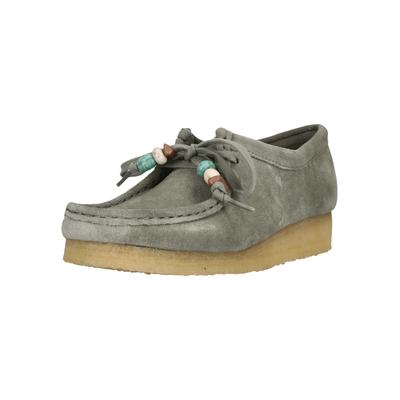 Mokassin CLARKS "Wallabee", Damen, Gr. 41, grau, Schuhe Mokassin, aus hochwertigem Material