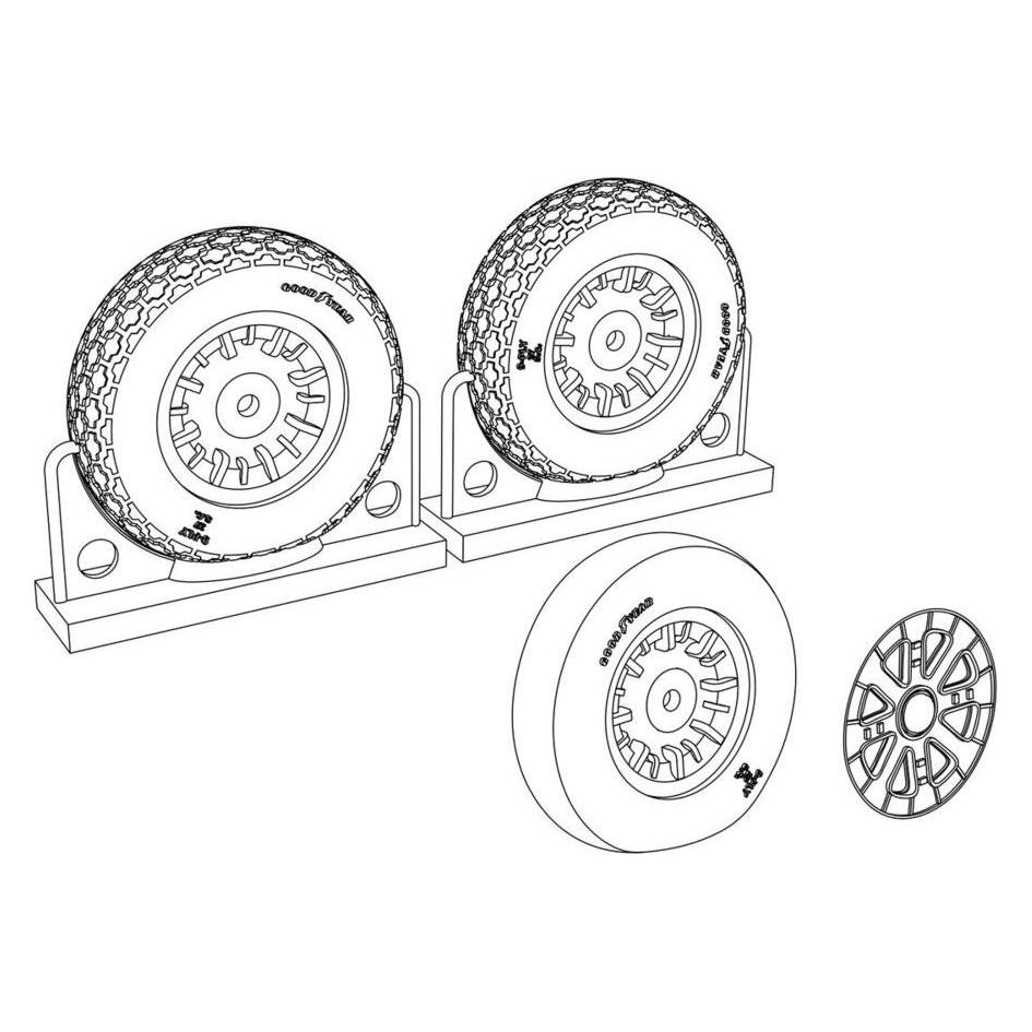 Brengun F4U Corsair Cross Thread Wheels set (BRL48117)