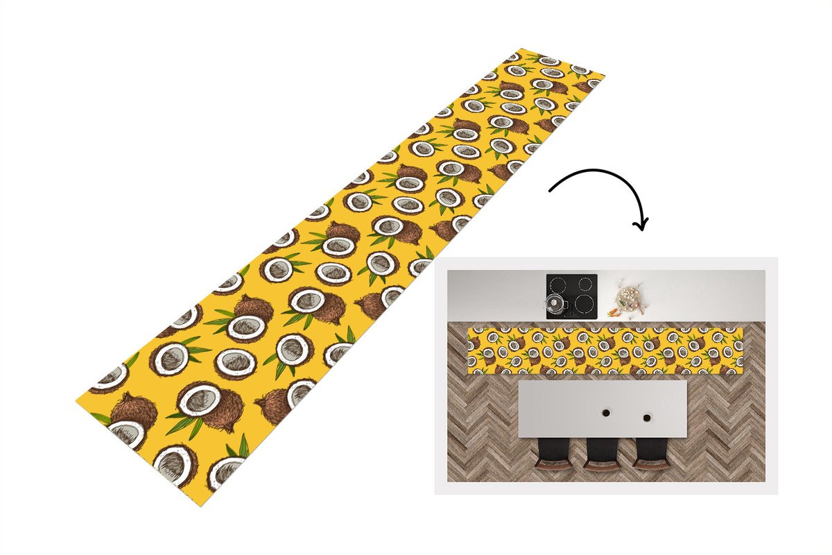 KitchenYeah Keukenloper Kokosnoot Hawaii Tropisch Design - Vinyl - 300 x 50 cm