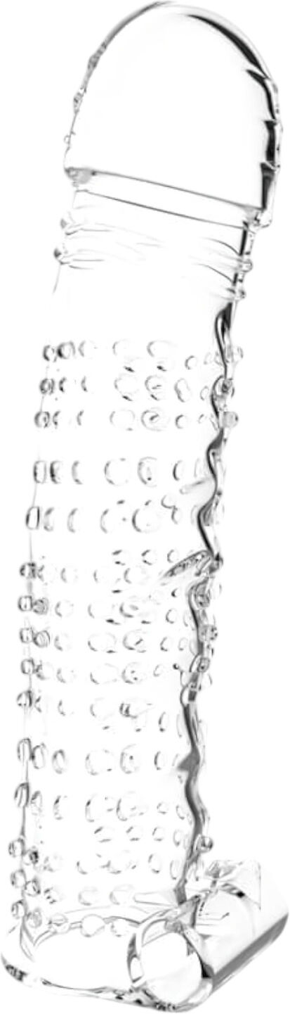Lonely - Textured Vibrating Penis Sleeve (Transparent)