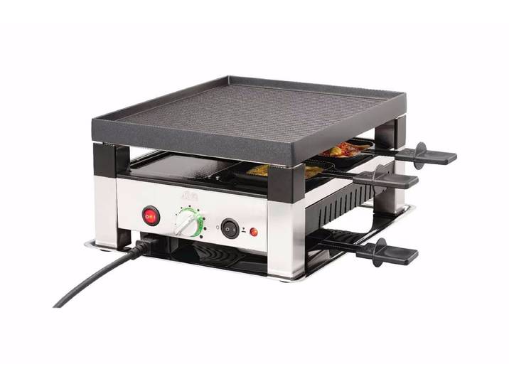 Solis 5 in 1 Table Grill für 4 Raclette- / Pizzagrill – Raclette Ofen/Raclette Grill – schwarz