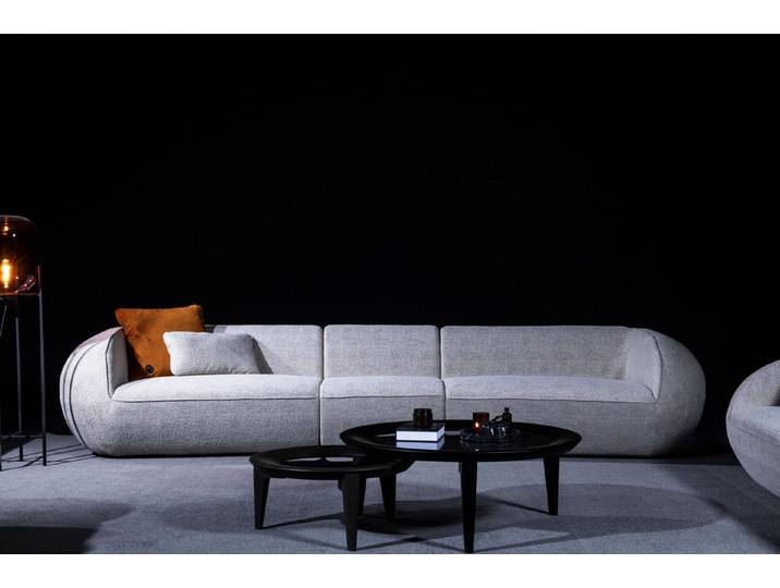 JVmoebel Big-Sofa Luxuriöses graues Textilsofa mit hochwertiger Polsterung, 3 Teile, Made in Europa