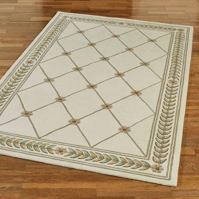 Touch of Class "Fleurette Rectangle Rug, 5'3"" x 8', Ivory"