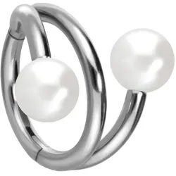 Titan Segmentring Clicker mit Innengewinde 3 RINGE + 2 SYNTHETISCHE PERLEN
