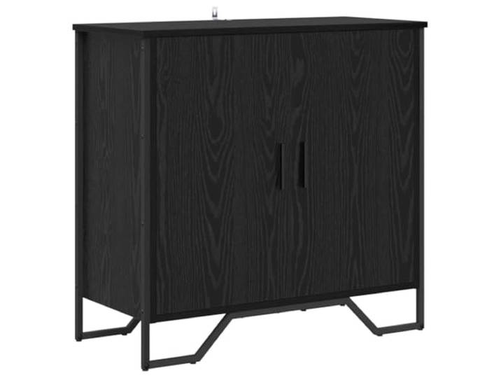 HKTMGDNG Sideboard 78x35x74,5 cm Kommode Schwarz Eichen-Optik Kompakter Mehrzweckschrank mit 2 Türen schafft strukturierte Ordnung für Esszimmer und Homeoffice.