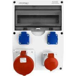 Baustromverteiler Unbestückt TD 63A Stromverteiler 16A 2x230V Mennekes Steckdosen Doktorvolt DV-2244-D