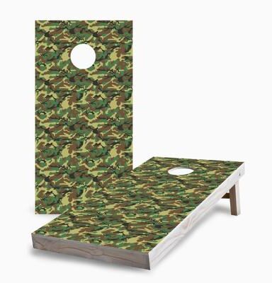 Skip's Garage Classic Camouflage Corn Hole Board Set with Carry Case