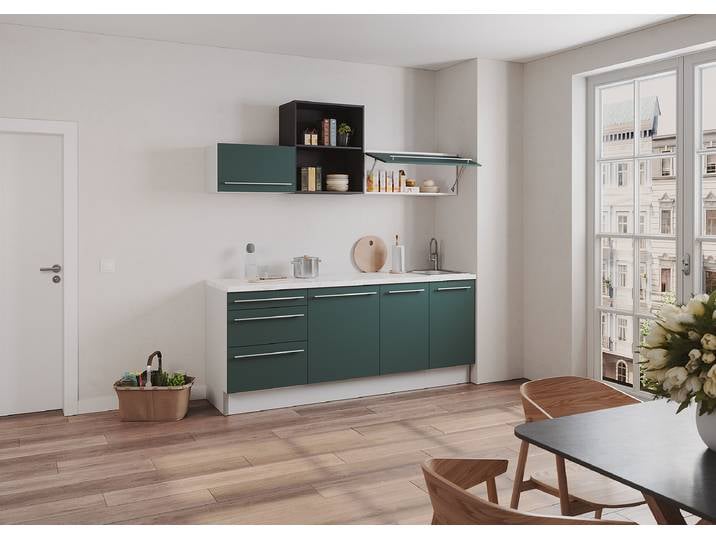 Meuble bas Venezia 3 tiroirs 60cm Vert/Vert foncé