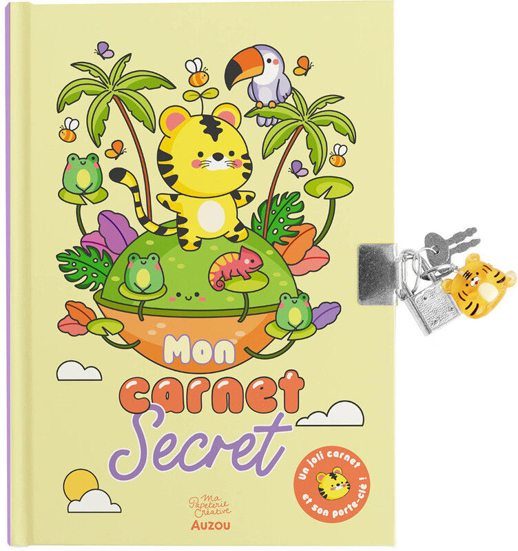 Ma papeterie créative : Mon carnet secret porte-clés Tigre - Auzou