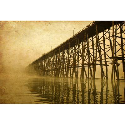 Papermoon "PIER-SEPIA VINTAGE WANDBILD MEER STRAND STEG OZEAN XXL"