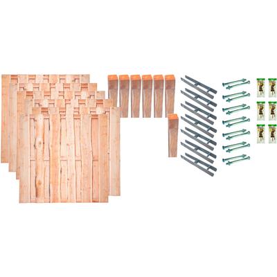 Bohlenzaun TETZNER & JENTZSCH "Lincoln 4", beige (naturbelassen), H:180cm, Holzwerkstoff, Zaunelemente, 6 Elemente, LxH: 1143x180 cm