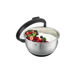 Gefu Frischhalteschüssel  MUOVO ¦ silber ¦ Edelstahl,Kunststoff,Silikon ¦ Maße (cm): H: 11,2  Ø: 16.0