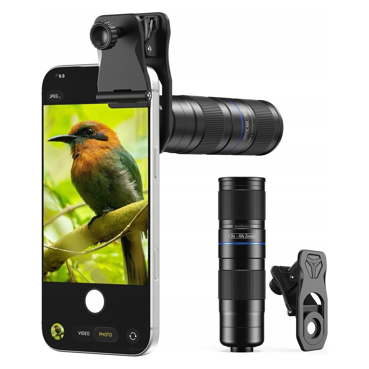 Apexel Obiektyw Hd Telezoom Zoom 5-10x Do Telefonu Luneta Monokular 2w1 / Apl-tm5-10x (5x) (72104336)