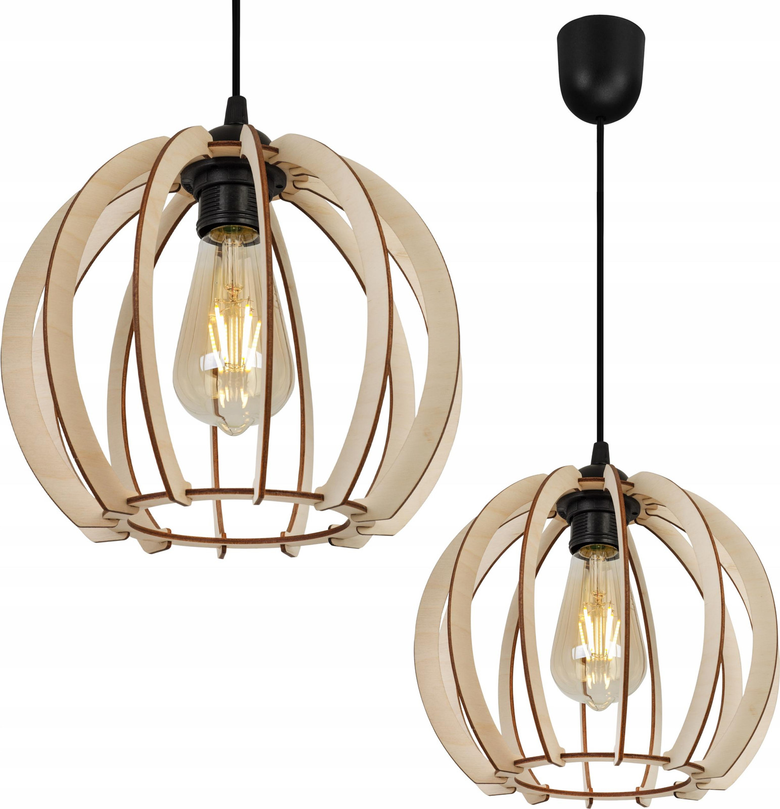 LIGHT HOME LH Moderne LED-plafondlamp van hout