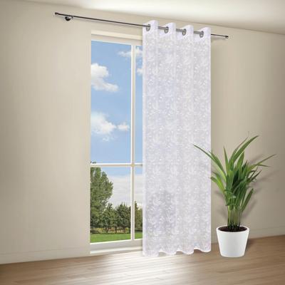 Gardine GERSTER "Garda" Gr. 1, weiß (sanftes weiß), B:140cm H:245cm, Wirkware, Polyester, Gardinen, Gardine, Ösenschal "Garda" offwhite