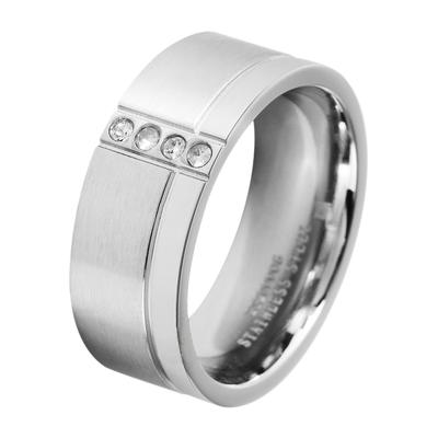 Partnerring AKZENT "Hala, silberfarbig, langlebig" Gr. 54, silber (silberfarbig), Fingerringe, Damen, 54, Edelstahl