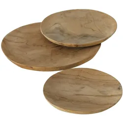 Boltze Teakholz Tellerset Kallie, Ø 20-30 cm