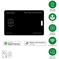 4smarts Standort-Finder SkyTag Card Duos ReCharge, schwarz