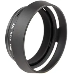 JJC Gegenlichtblende inkl. 49mm-Adapter für Fujifilm Finepix X100F, X100T, X100S, X100 - ersetzt Fuji LH-X100 - schwarz