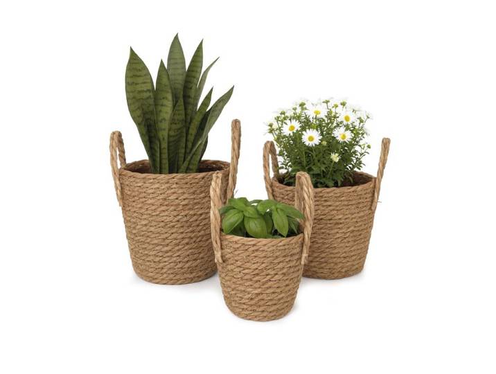 Relaxdays Pot rond en lot de 3
