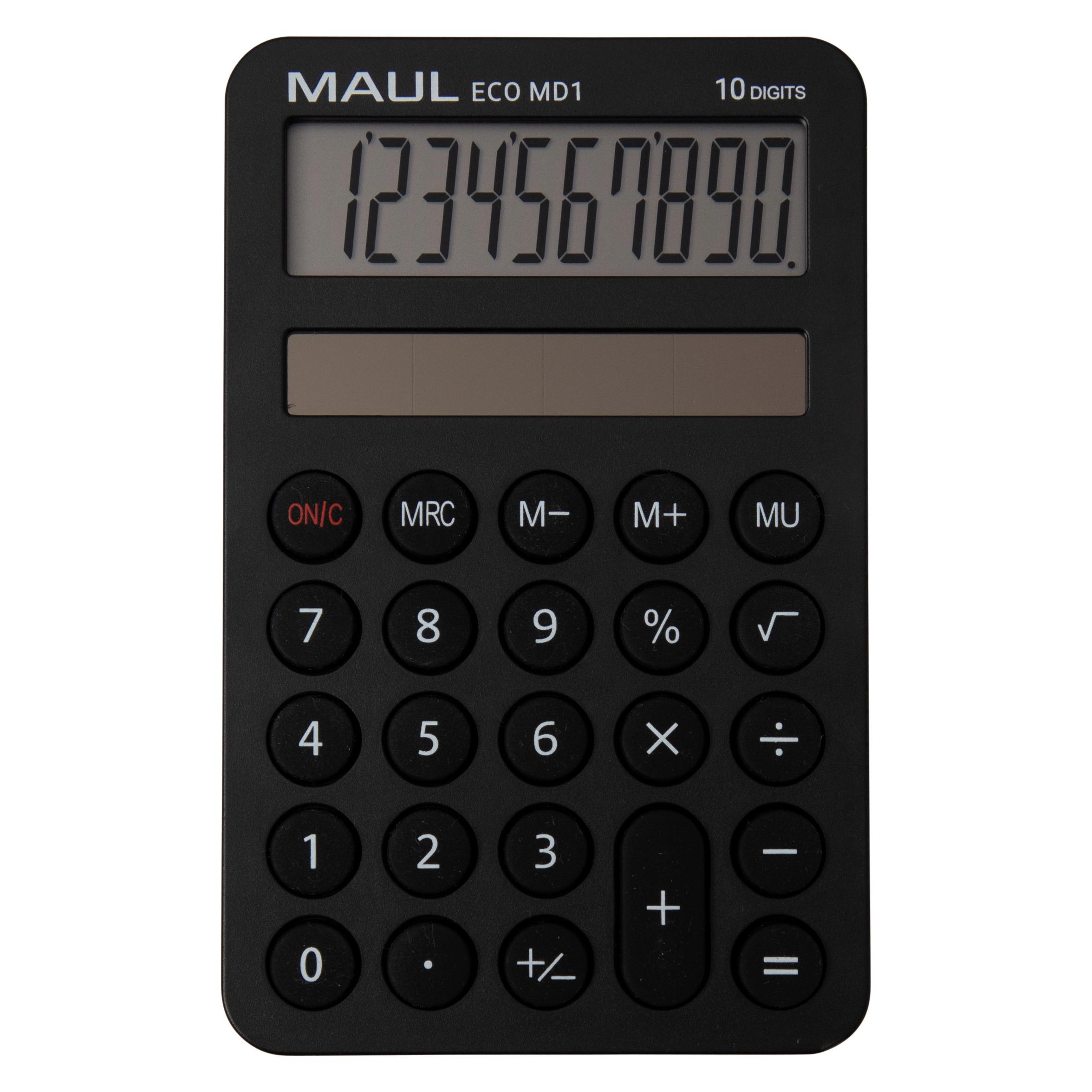 Maul Taschenrechner Solar ECO MD1 schwarz (Solarenergie) (72750 90)