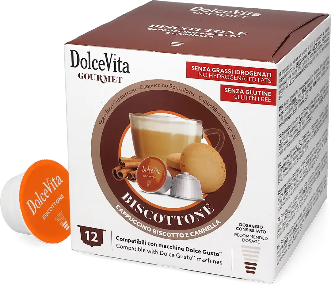 Dolce Vita   Biscottone - Kaneelkoekjes - 12 capsules voor Dolce Gusto