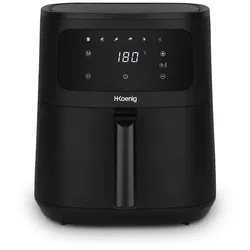 H.Koenig Heißluftfritteuse 6L FRY860, 6 Kochprogramme, Schwarz