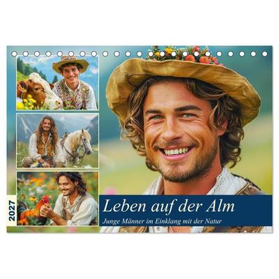 Leben auf der Alm. Junge Männer im Einklang mit der Natur (Tischkalender 2027 DIN A5 quer), CALVENDO Monatskalender