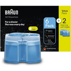 3-in-1 ShaverCare Reinigungskartuschen, 6+2 Pack 