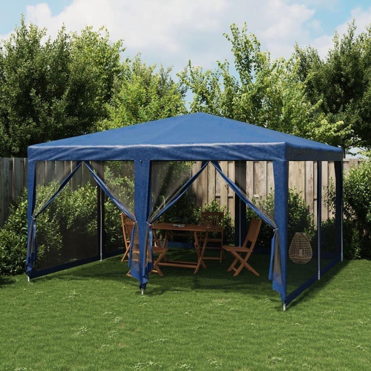 Partytent Blauw - Waterdichte Gazebo voor buitenfeesten - 4 x 4 meter