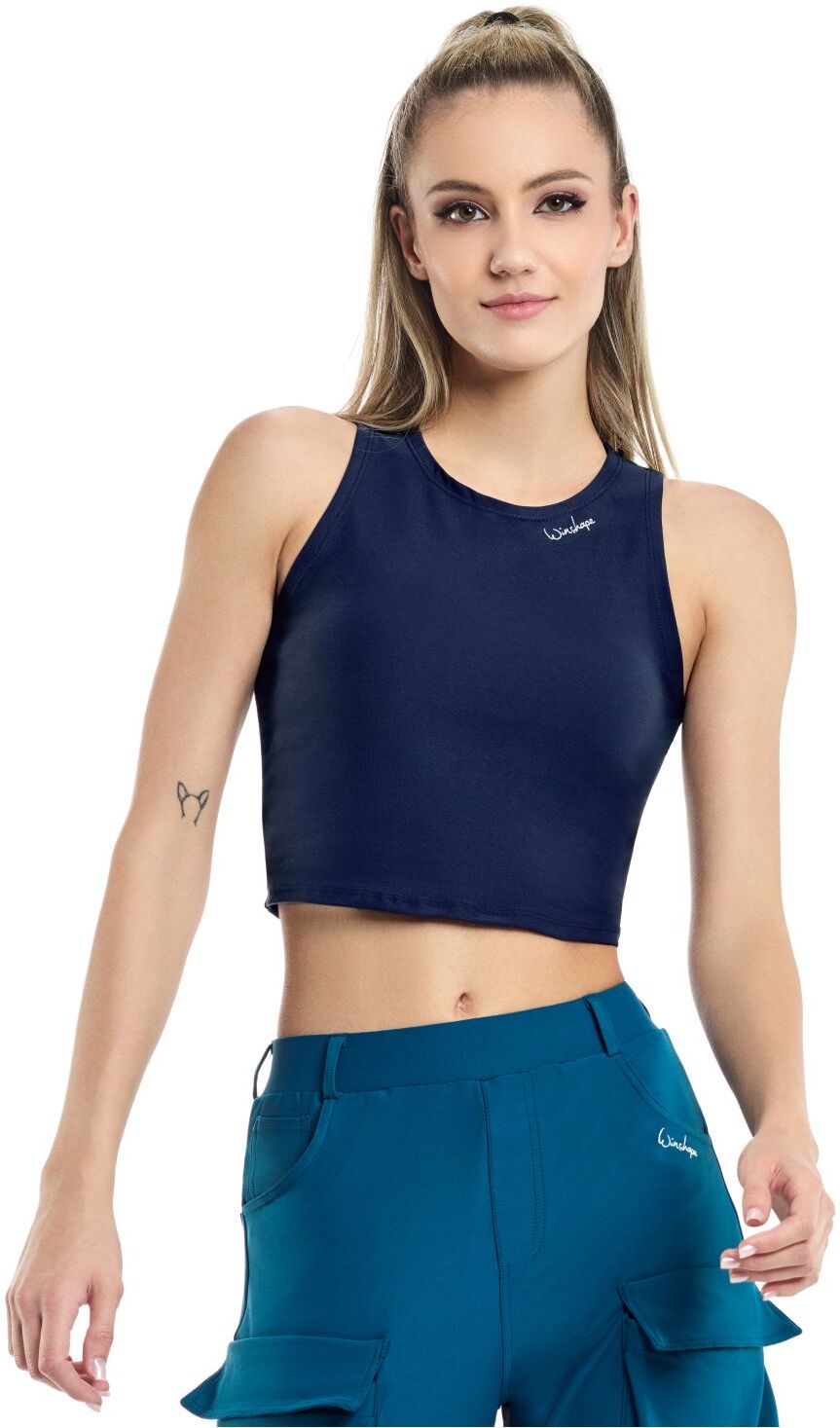 Tanktop WINSHAPE "AET136C", Damen, Gr. XXL, blau (dunkelblau), 85% Polyester, 15% Elasthan, Rundhals, Tops Tanktop, Functional Comfort dunkelblau XXL