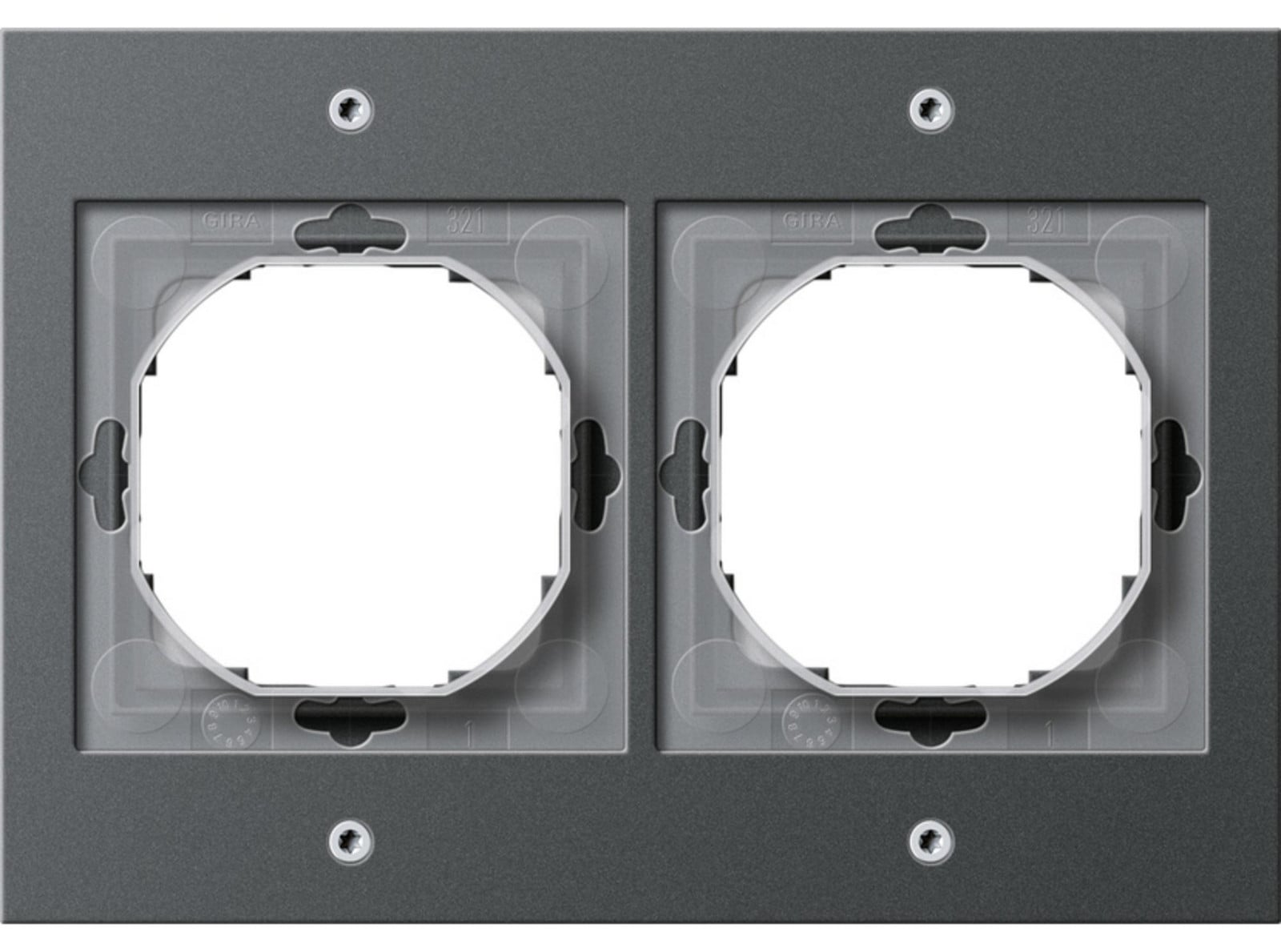 Gira inbouwframe TX44, 2-voudig, antraciet, IP44